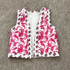 Pink Paisley Embroidered Cotton Vest